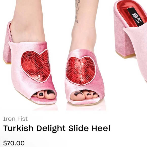 Turkish Delight Velvet Sequin Heart Heels ❤️🔥 - Picture 2 of 6
